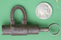 Miniature 18th Century Wrought Iron Screw Padlock