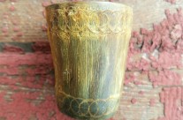 18th Century Incised Horn Cup