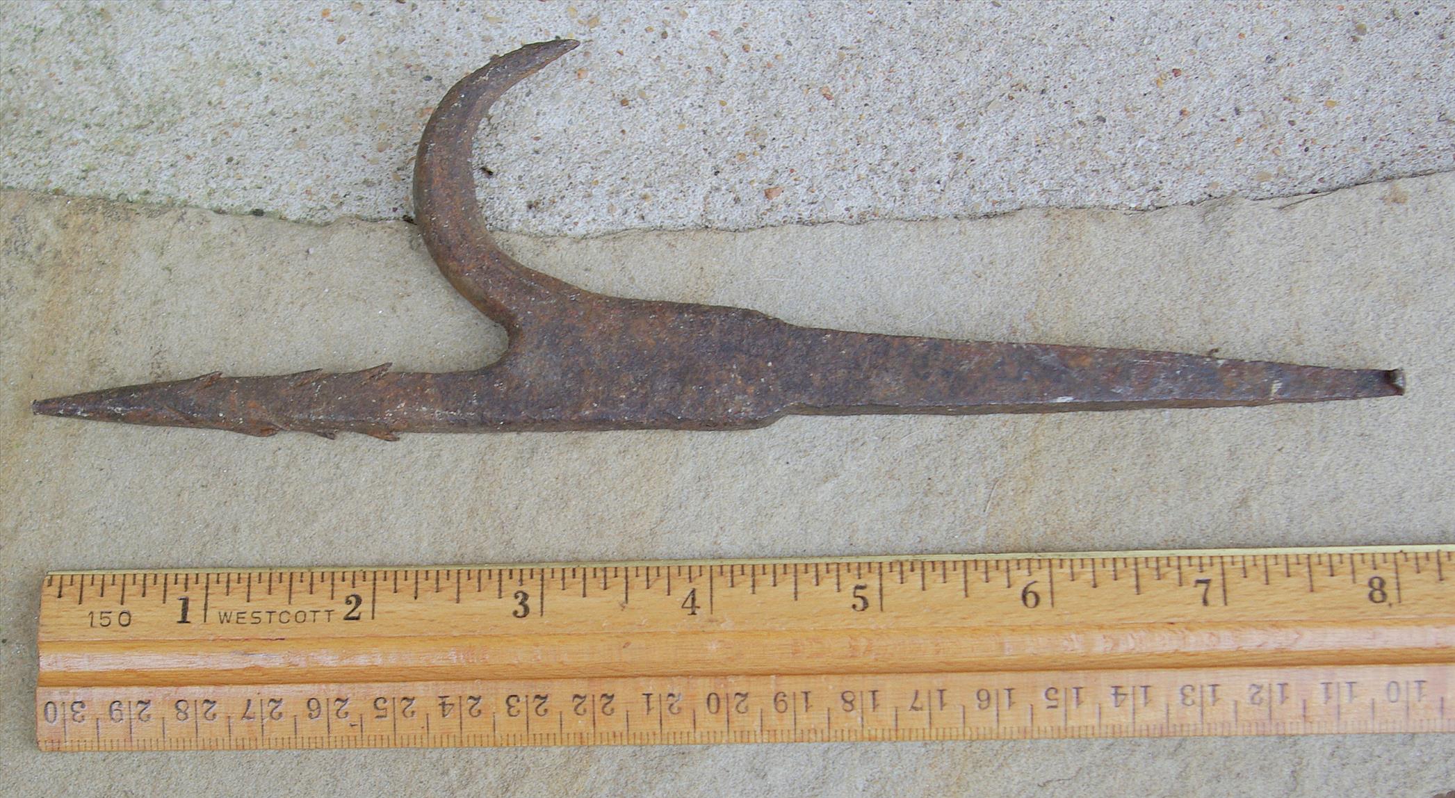 Late 18c Wrought Iron Barbed Pike Pole Zachary Miller